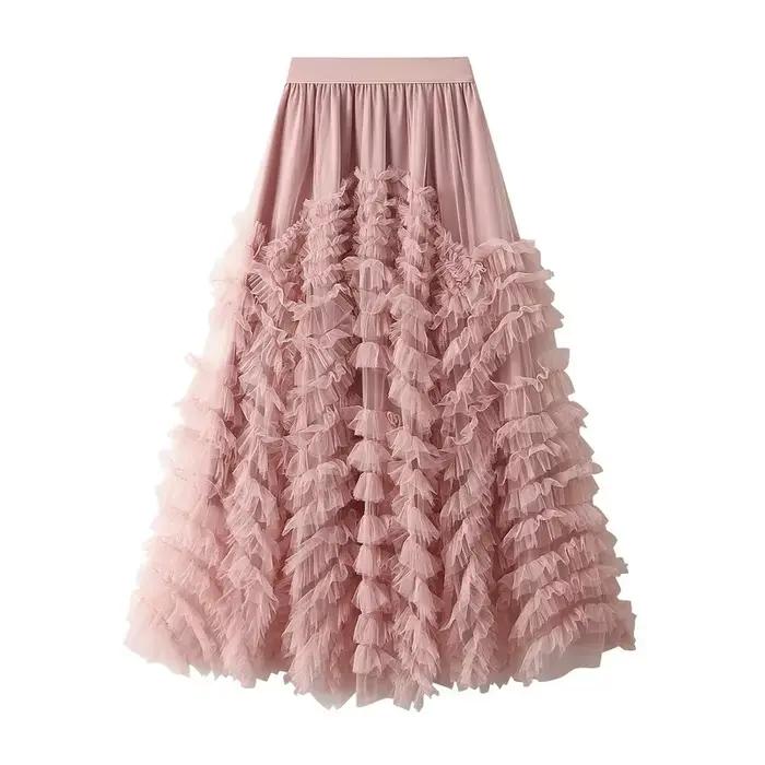 Jupe Maxi en Tulle à Plusieurs Niveaux pour Femme