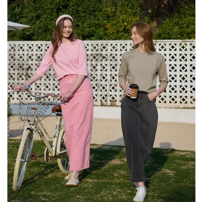 Jupe en denim de coton pour femme AP SS26, élégante