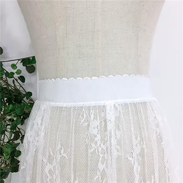 Mini jupe en maille de dentelle transparente pour femmes