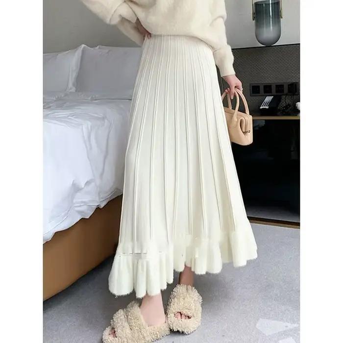 Jupe taille haute en tricot