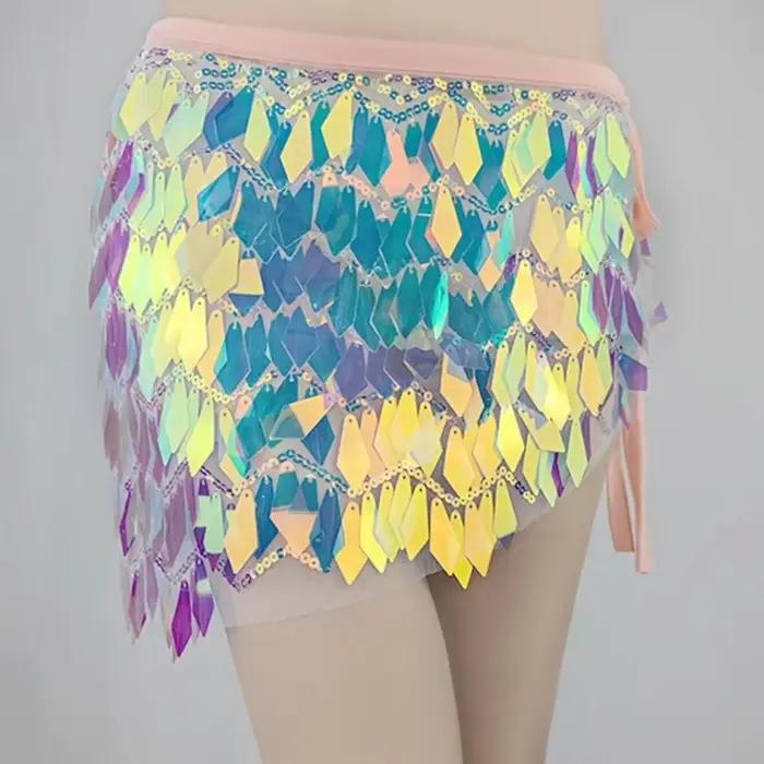 Mini-jupe holographique à sequins