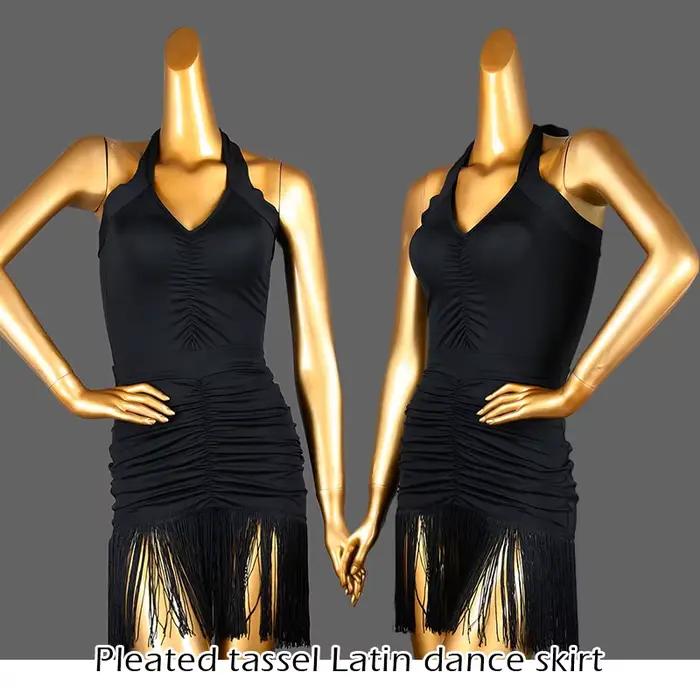 Jupe de brevLatine Noire à Franges pour Femme