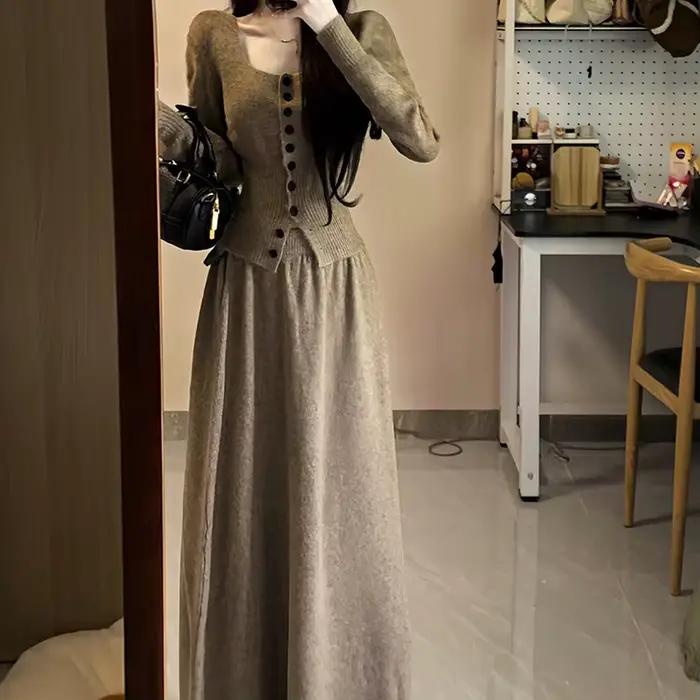 Ensemble pull tricoté pour femmes
