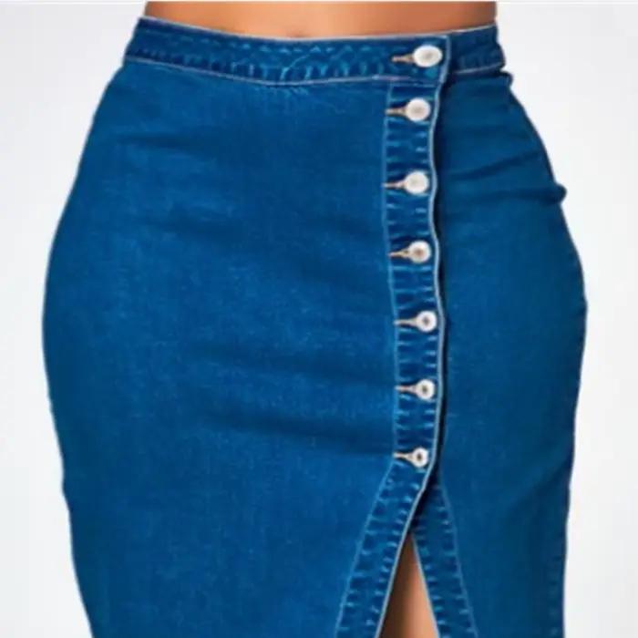 Jupe midi en jean grande taille pour femme