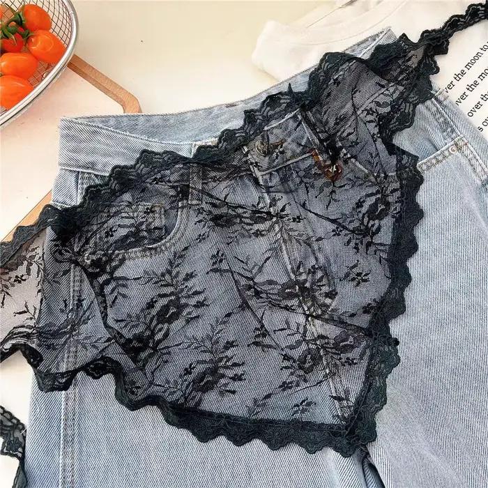 Jupe décorative superposée en dentelle pour femmes