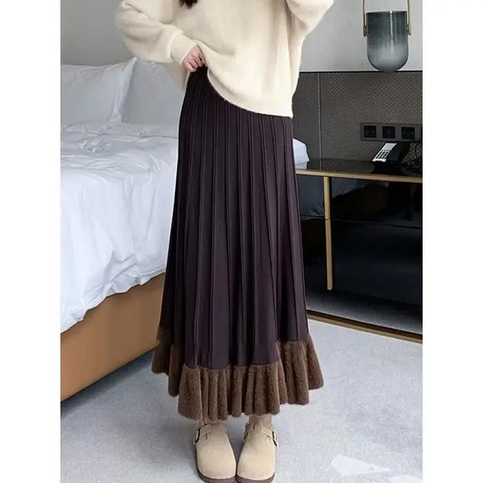 Jupe taille haute en tricot