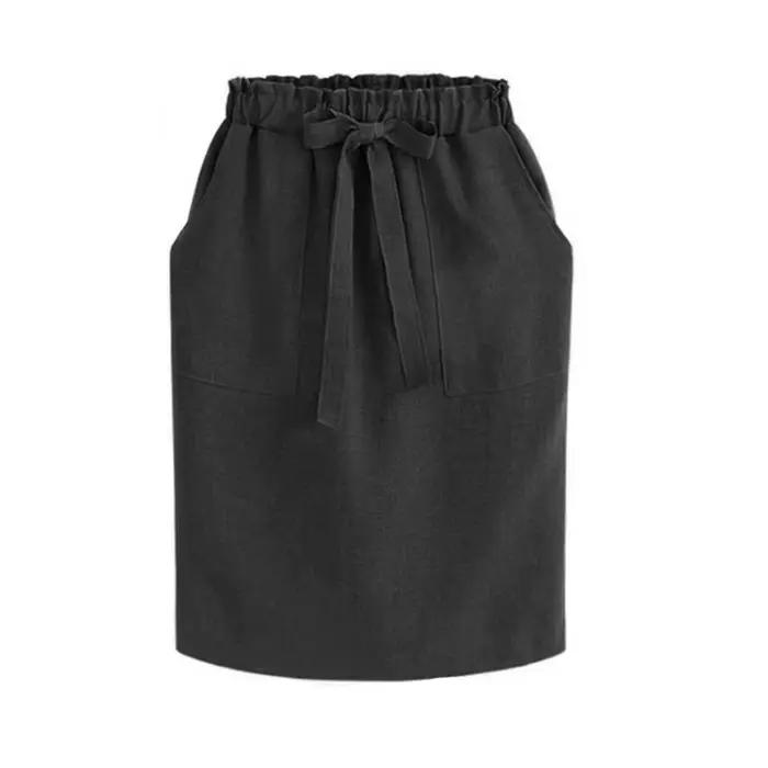 Jupe midi élégante en coton vert pour femme