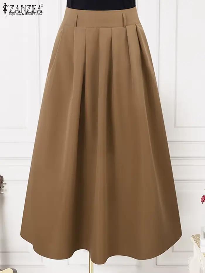 Jupe balançoire plissée taille haute pour femme