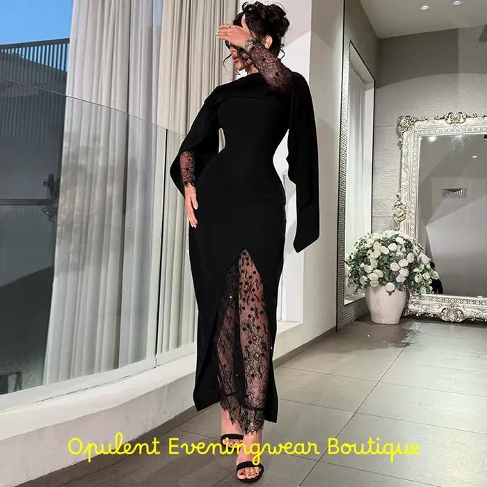 Robe de soirée simple en jersey noir