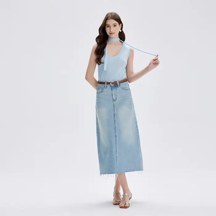 Jupe Cowboy taille haute pour femmes
