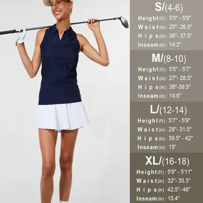 Jupes de tennis plissées avec shorts intégrés et poches
