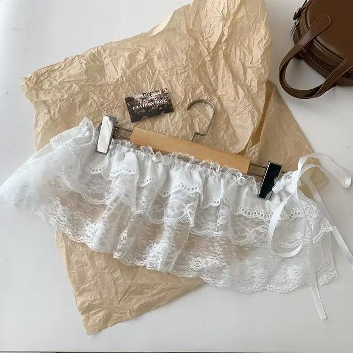Jupe irrégulière en dentelle pour femmes