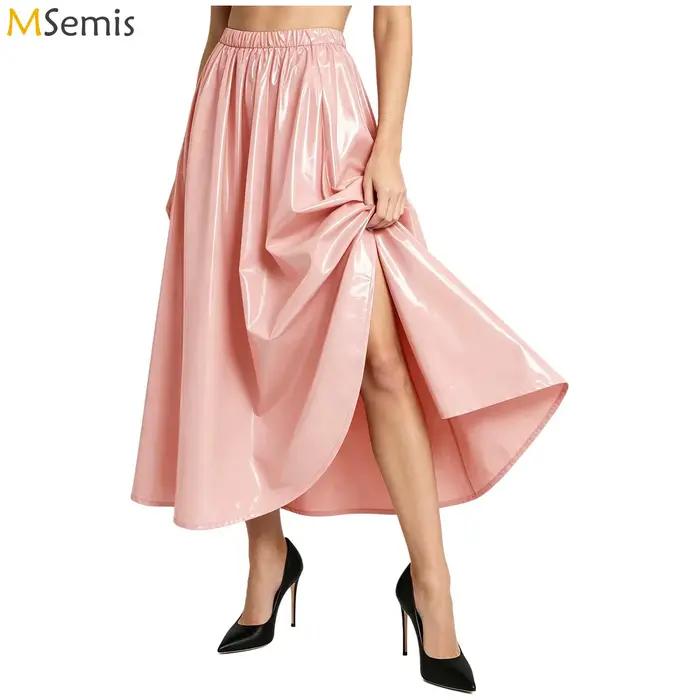 Jupe longue maxi brillante pour femme