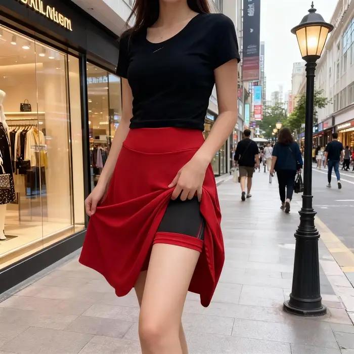 Jupe longue de 55cm, taille haute