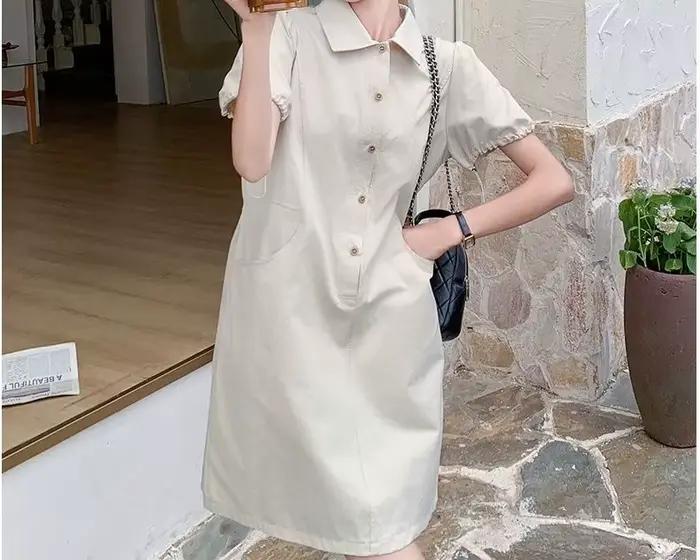 Jupe Polo pour Femme Été 2026 Nouveau Style Simple avec Cordon de Serrage à la Taille Robe Courte Ample