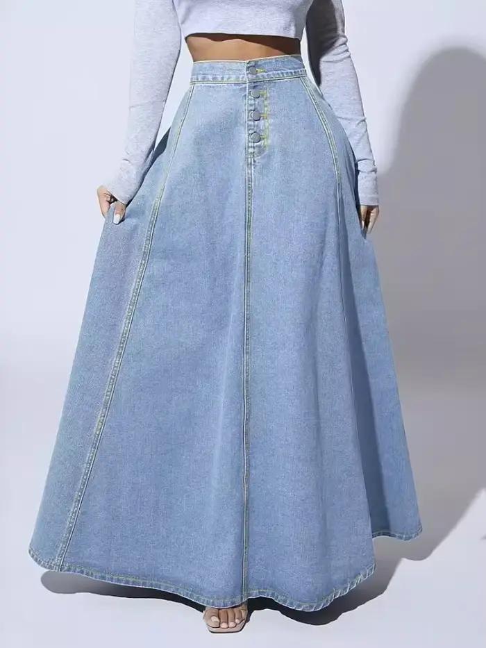 Jupe longue en jean pour femmes