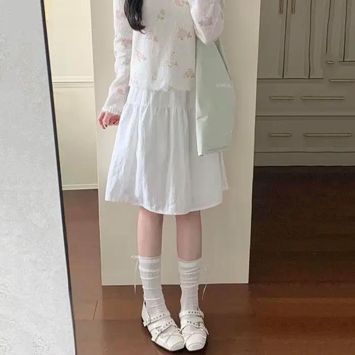 Jupe courte trapèze style japonais pour femme