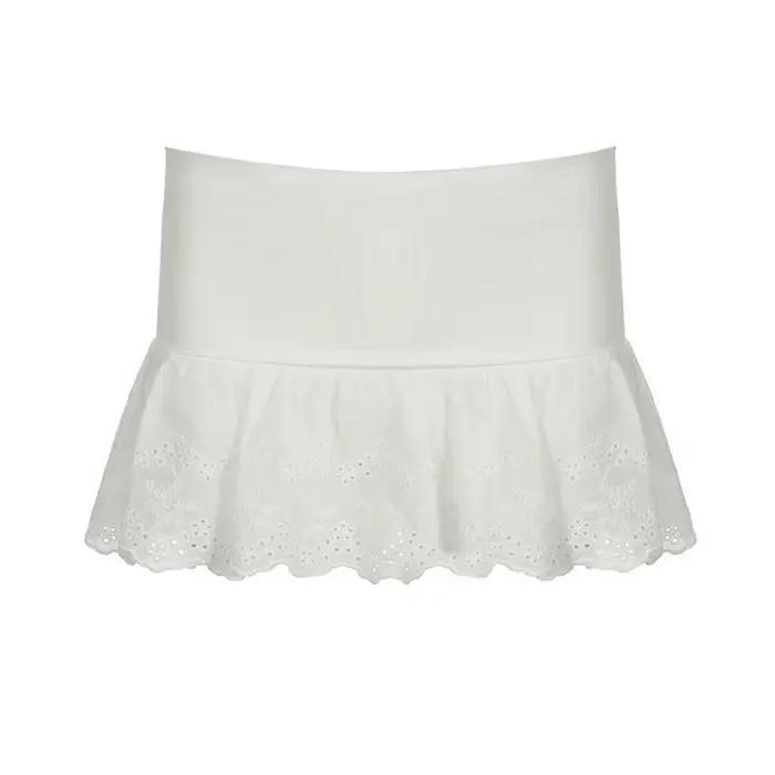Jupe courte en Patchwork blanc pour femmes