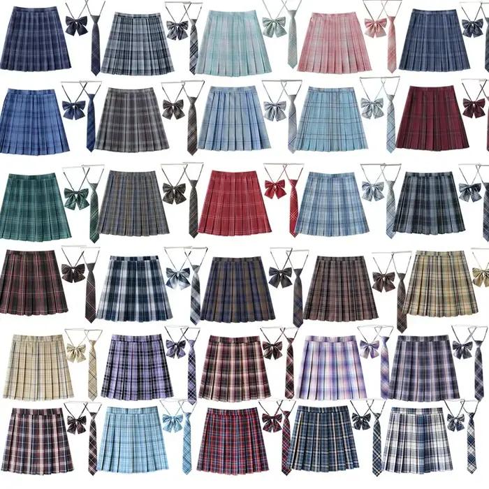 Jupe plissée à carreaux pour femmes junior, style kawaii, silhouette une ligne, ajustement confortable, polyester durable, occasions diverses
