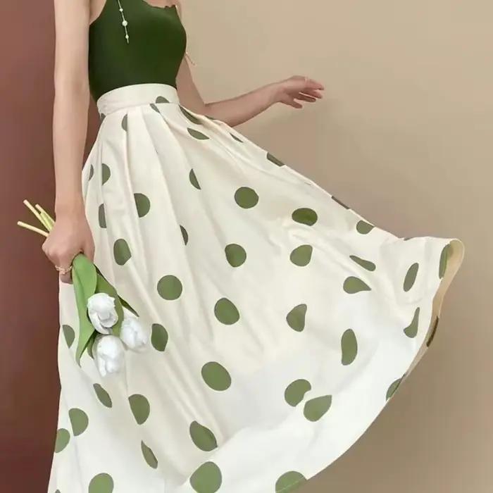 Jupe patchwork à pois mignons pour femmes