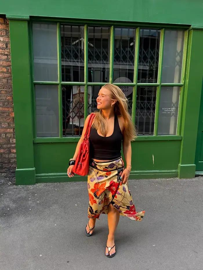 Jupes Rétro Femme à Motif Floral