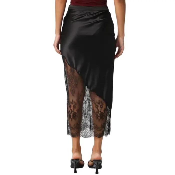 Jupe longue en satin de soie Maemukilabe pour femme