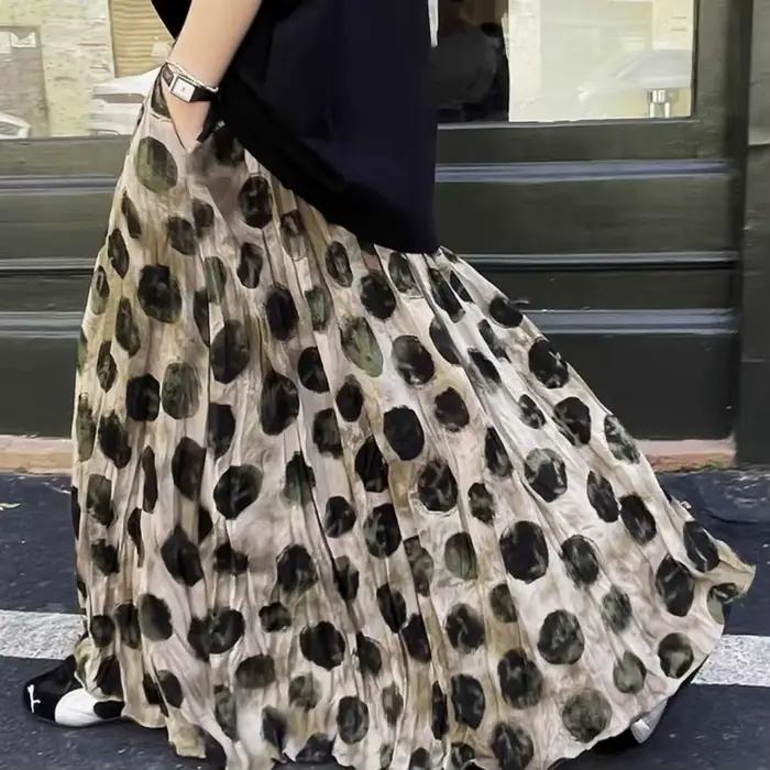Jupe élégante à pois verts pour femmes