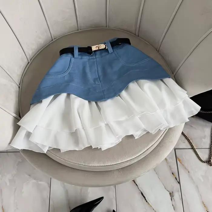 Jupe gâteau en jean pour femmes