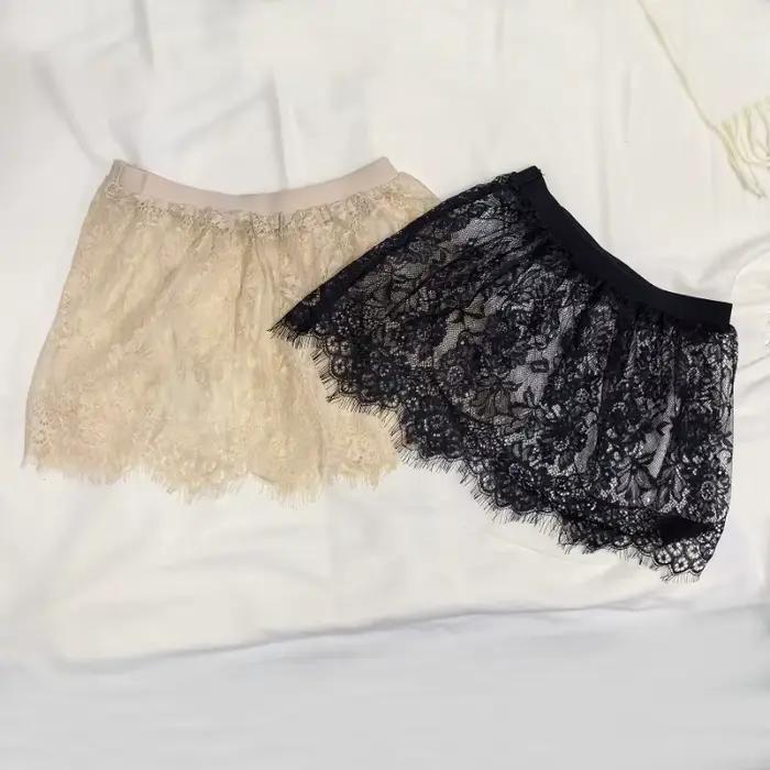 Mini-jupe sexy transparente en dentelle et maille