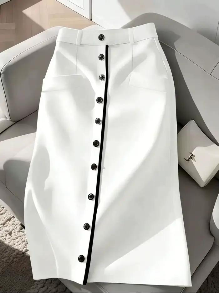 Jupe midi boutonnée pour femme