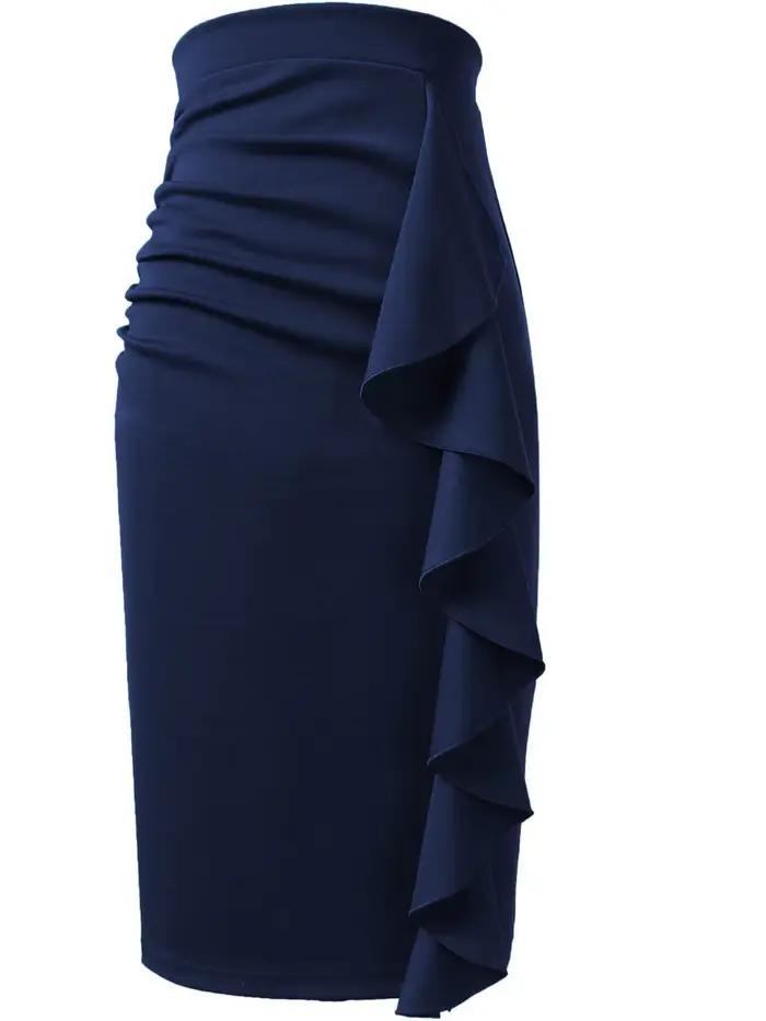 Jupe décontractée taille haute pour femme