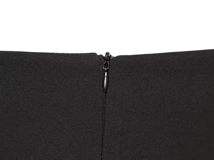 Willshela – jupe mi-longue noire à boutons pour femmes