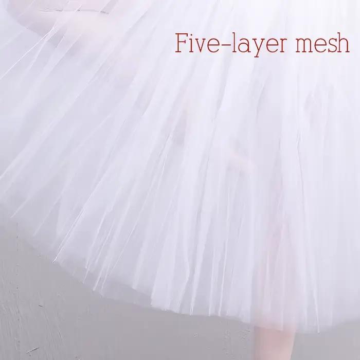 Femmes Ballet Tutu blanc ballerine danse Tutus taille élastique jupe adolescent adulte lyrique longue