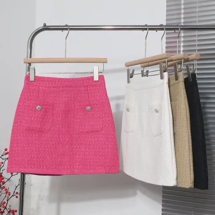 Jupes courtes trapèze en Tweed pour femmes
