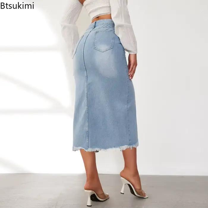 Femmes Denim jupes Sexy lavé