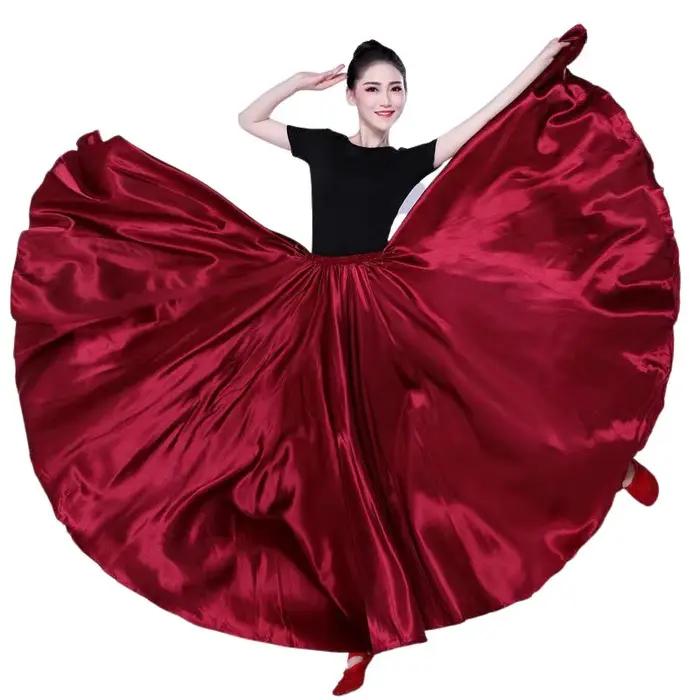Jupe longue espagnole en Satin brillant