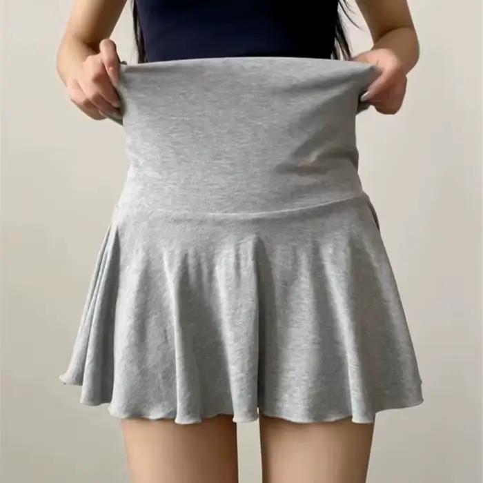 Jupes froncées à taille haute anti-exposition pour femmes