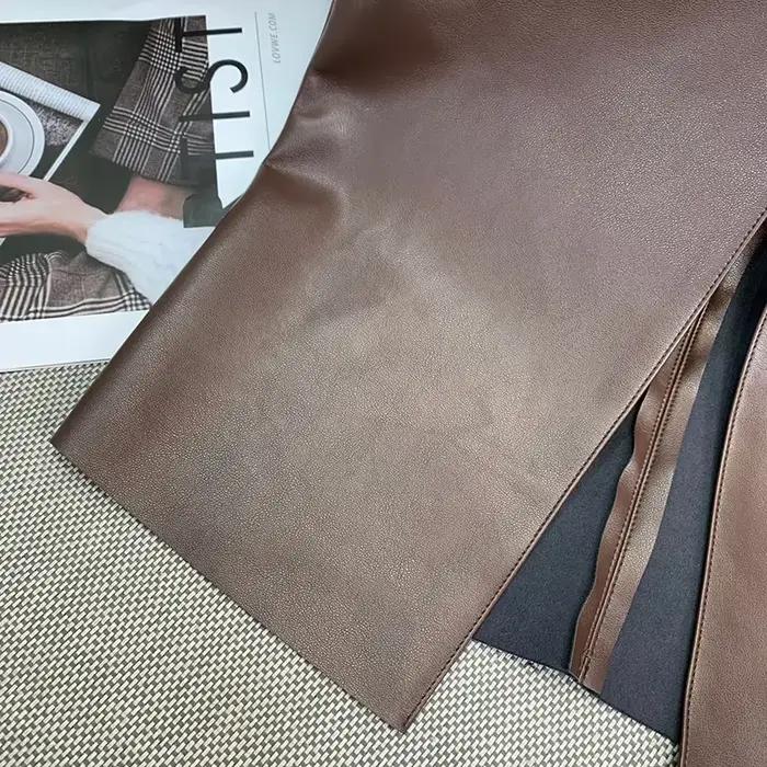Jupes vintage en faux cuir PU pour femmes