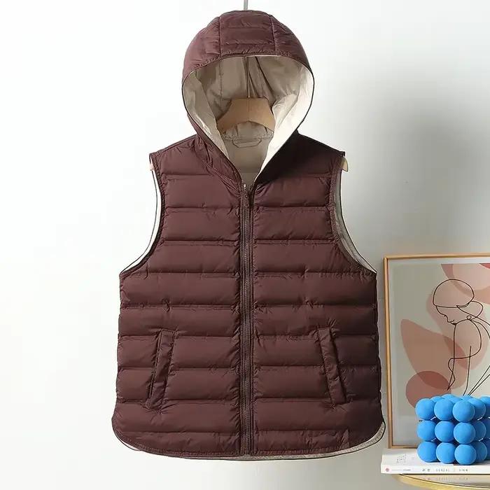 Ultra Light Down glafor Femmes Sans Couture Hiver Outwear Blanc Duvet de Canard Short CombLightweight fibrJacket Femmes VT-303