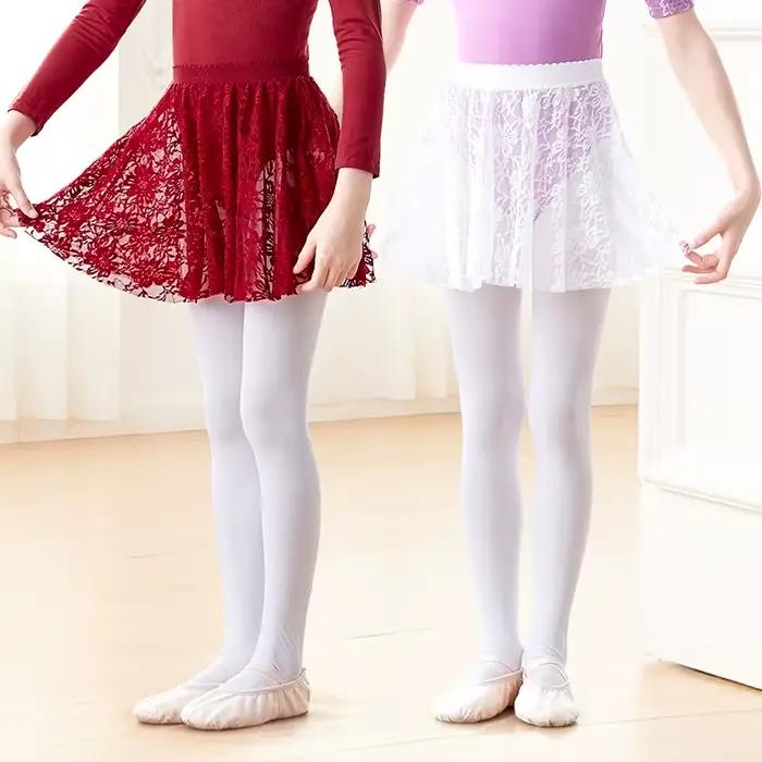 Jupe de Ballet en Dentelle pour Fille, Taille artificiel astique, Mini Robe Courte, Costumes de brevpour Enfants