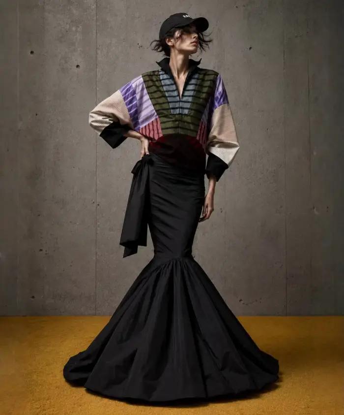 Jupe sirène noire pour femme