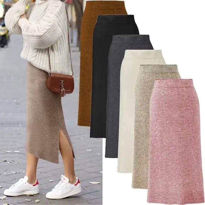 Jupe moulante en tricot pour femmes