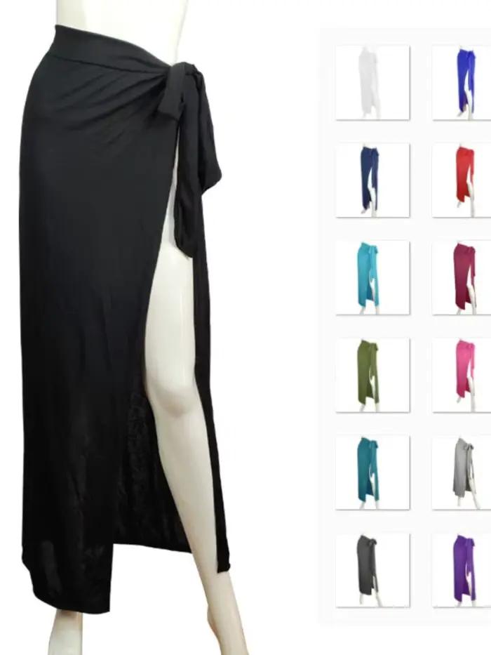 Jupe longue bandage à fente haute pour femmes