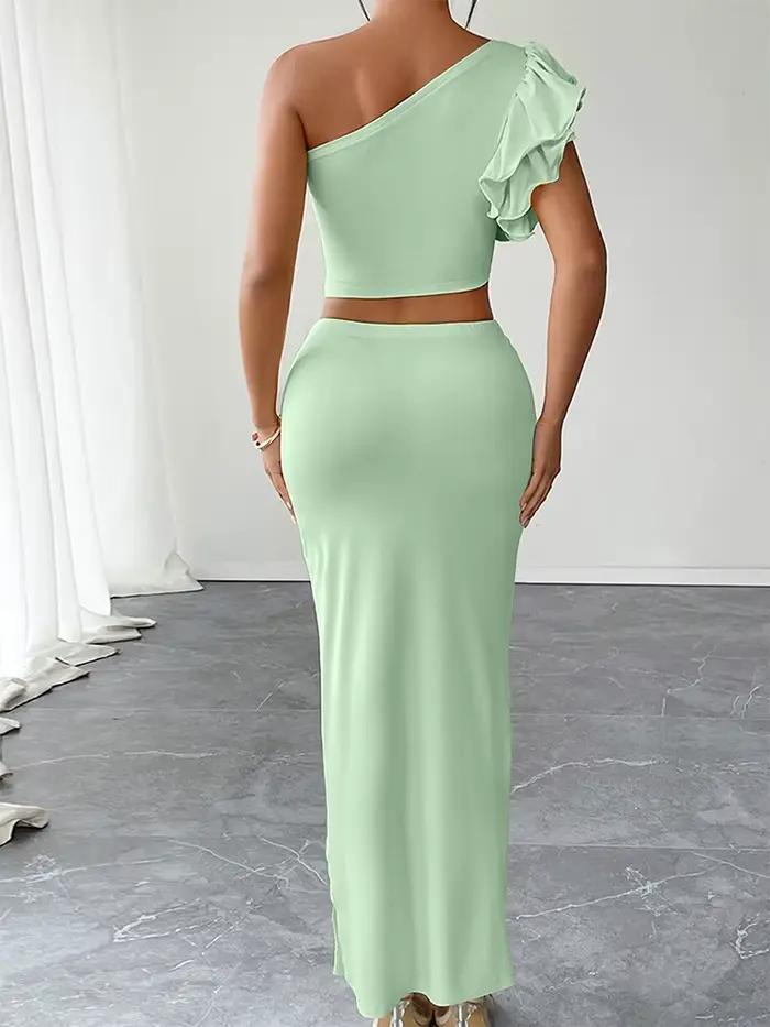 Ensemble deux pièces jupe longue et débardeur pour femme – Nouvelle collection été – Tenue décontractée élégante et