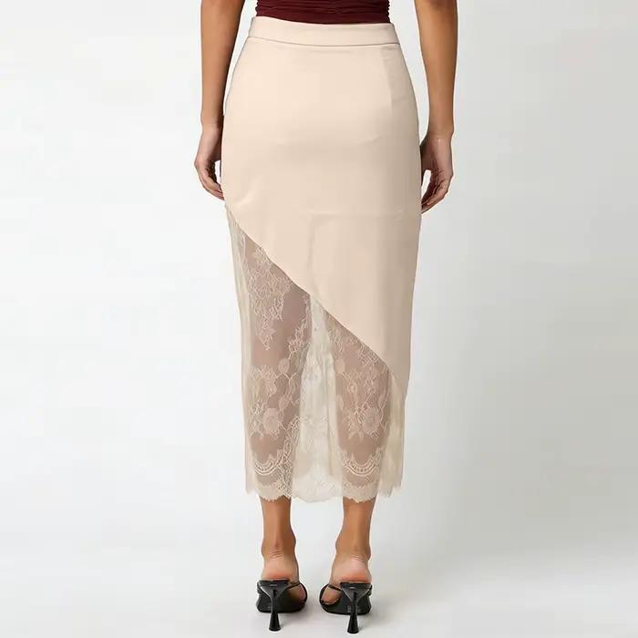 Jupe longue en satin de soie Maemukilabe pour femme