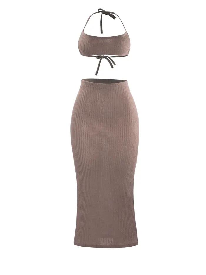 Ensemble jupe longue 2 pièces pour femmes
