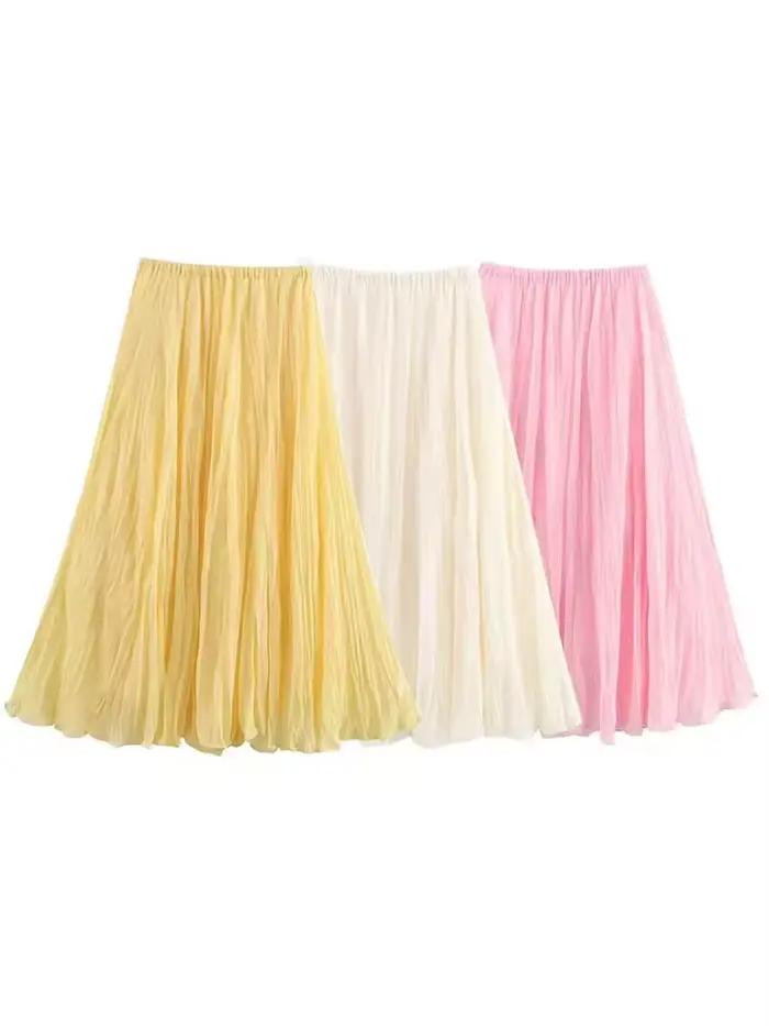 Jupe plissée multicolores pour femmes