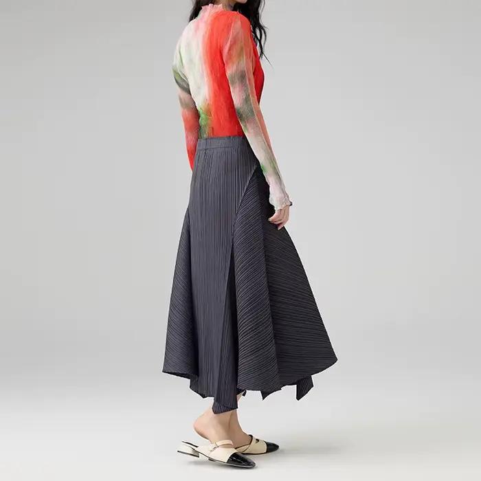 Jupe plissée irrégulière Miyake