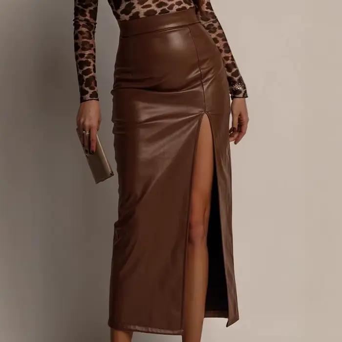 Jupes en cuir PU pour femmes