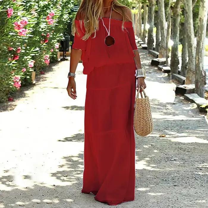 Robe bohème blanche chic et élégante col en V à lacets cover-up pour femmes maxi vêtements de plage vacances été 2023